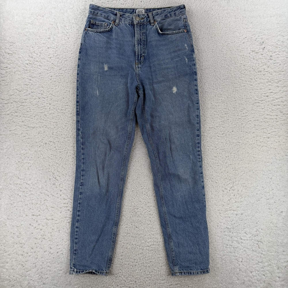 BDG Mom High-Rise Jeans Womens 29 Blue Medium Wash Relaxed Distressed URB1232